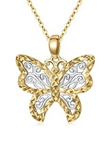 little alluring butterfly gold girls necklace